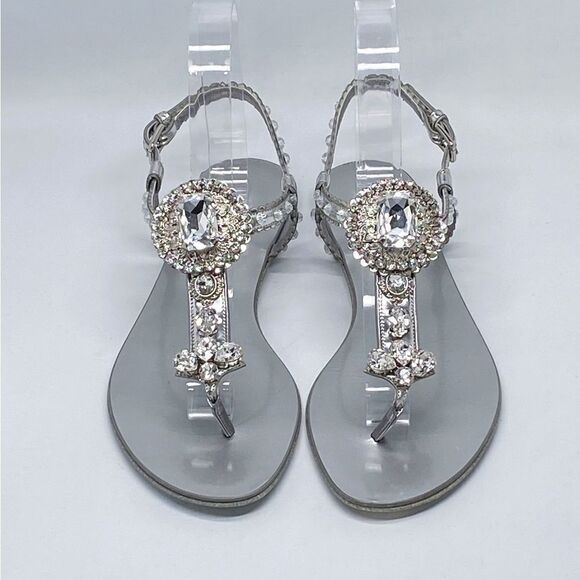 DOLCE&GABBANA Crystal-embellished leather sandals size 36.5 - Picture 3 of 14